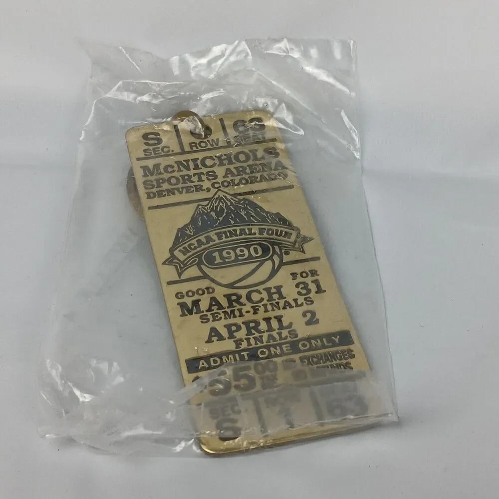NCAA Final Four 1990 McNichols Sports Arena Ticket Keychain Keyring Charm